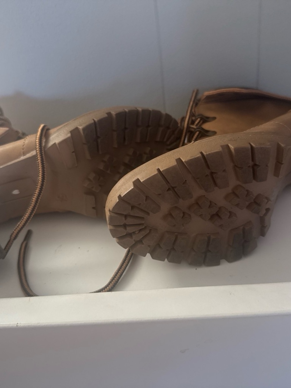 Women's Lace-Up Tan Utility Boots